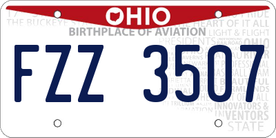 OH license plate FZZ3507