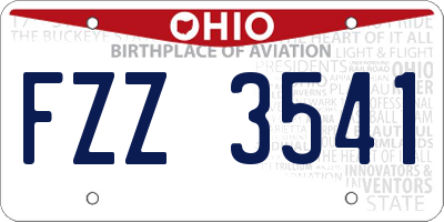 OH license plate FZZ3541