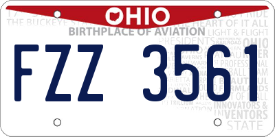 OH license plate FZZ3561