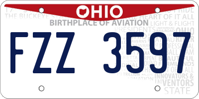 OH license plate FZZ3597