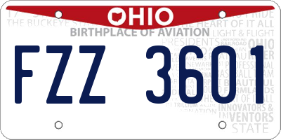 OH license plate FZZ3601