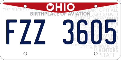 OH license plate FZZ3605