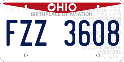 OH license plate FZZ3608