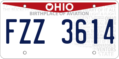 OH license plate FZZ3614