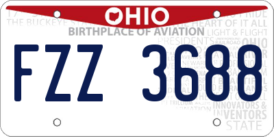 OH license plate FZZ3688