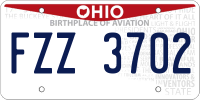 OH license plate FZZ3702
