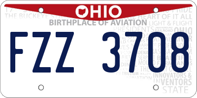 OH license plate FZZ3708