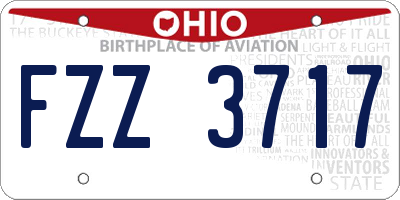 OH license plate FZZ3717