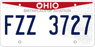 OH license plate FZZ3727