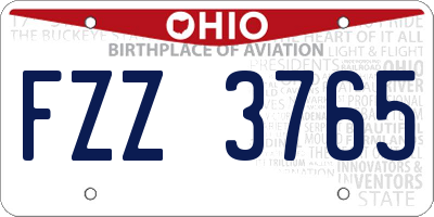 OH license plate FZZ3765