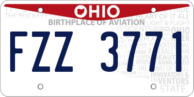 OH license plate FZZ3771