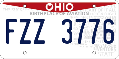 OH license plate FZZ3776