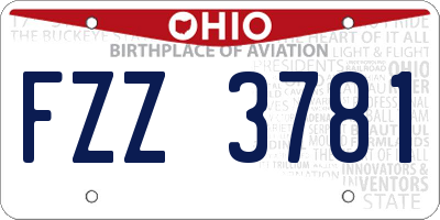 OH license plate FZZ3781