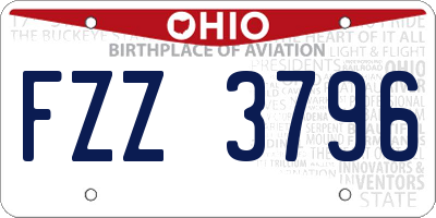 OH license plate FZZ3796