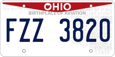 OH license plate FZZ3820