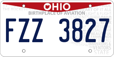 OH license plate FZZ3827