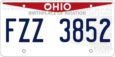 OH license plate FZZ3852