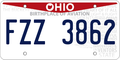 OH license plate FZZ3862