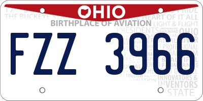OH license plate FZZ3966