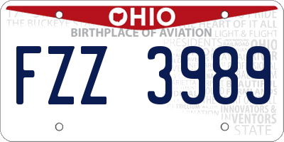 OH license plate FZZ3989