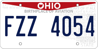 OH license plate FZZ4054
