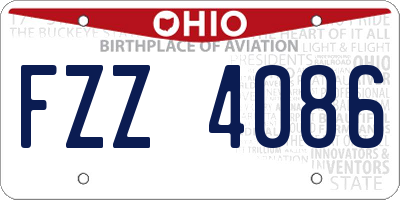 OH license plate FZZ4086