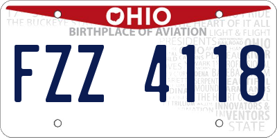 OH license plate FZZ4118