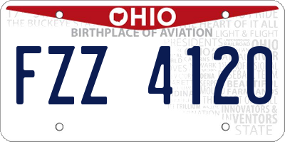 OH license plate FZZ4120