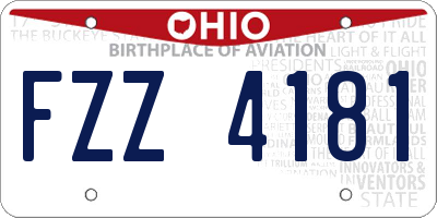 OH license plate FZZ4181