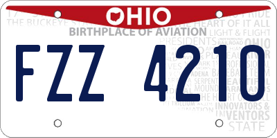 OH license plate FZZ4210