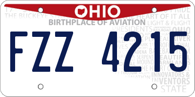 OH license plate FZZ4215
