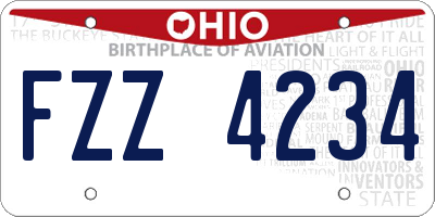 OH license plate FZZ4234