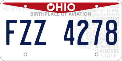 OH license plate FZZ4278