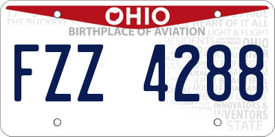 OH license plate FZZ4288