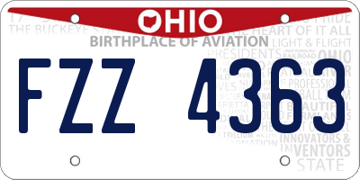 OH license plate FZZ4363