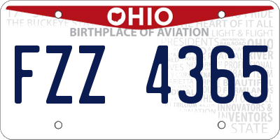 OH license plate FZZ4365