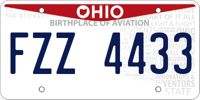 OH license plate FZZ4433