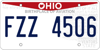 OH license plate FZZ4506