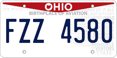 OH license plate FZZ4580