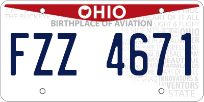 OH license plate FZZ4671