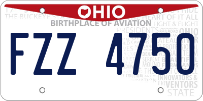OH license plate FZZ4750