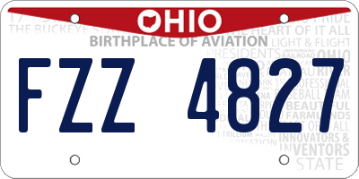 OH license plate FZZ4827