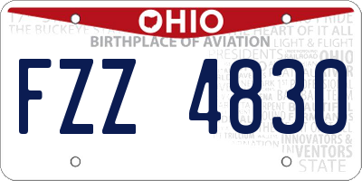 OH license plate FZZ4830