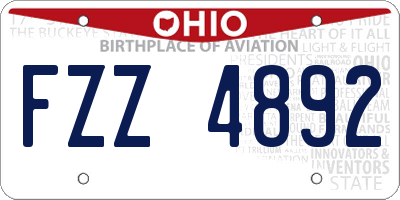 OH license plate FZZ4892