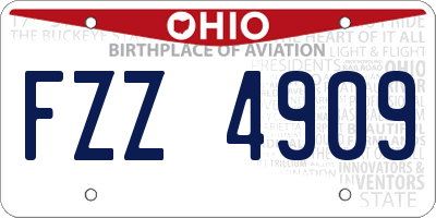 OH license plate FZZ4909