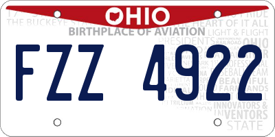 OH license plate FZZ4922