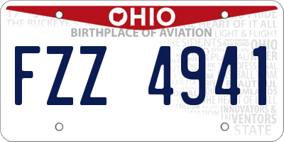 OH license plate FZZ4941