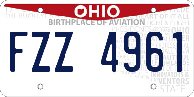 OH license plate FZZ4961