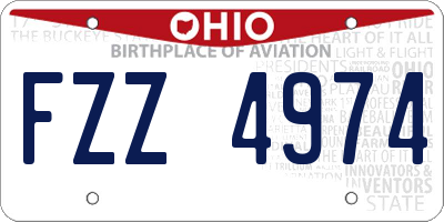 OH license plate FZZ4974