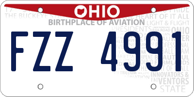 OH license plate FZZ4991